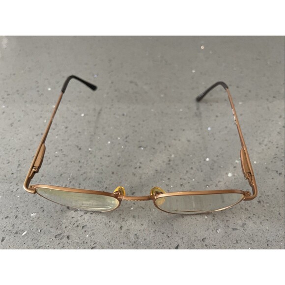 Nintendo Eyewear N-582 MBZ 49-19-135 Gold Full Rim round Eyeglasses Frames ONLY - Picture 2 of 13